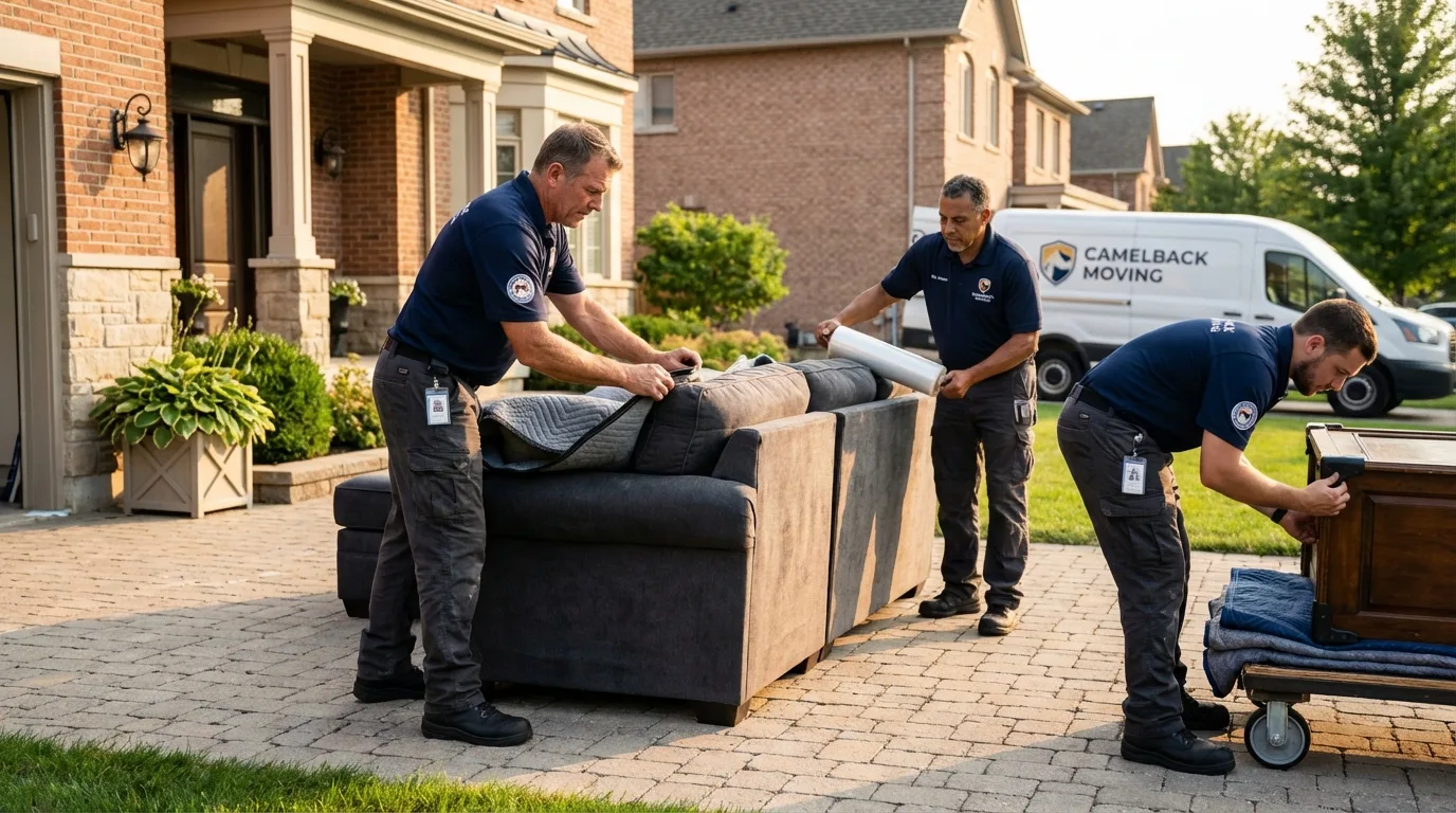 Large estate moving crew wrapping furniture in Wadesboro, NC